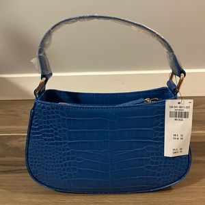 Abercrombie & Fitch blue faux crocodile purse